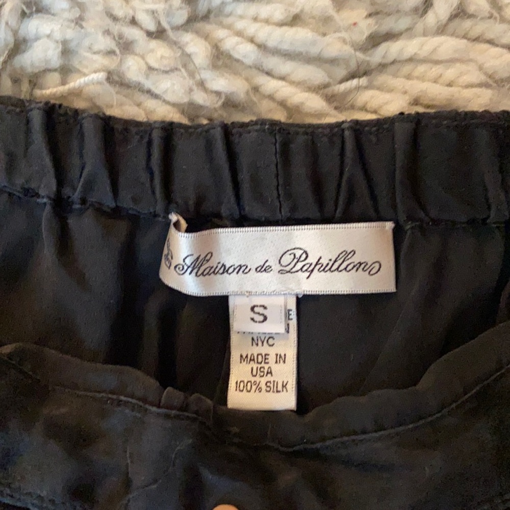 Maison de Papillons size small black silk pants